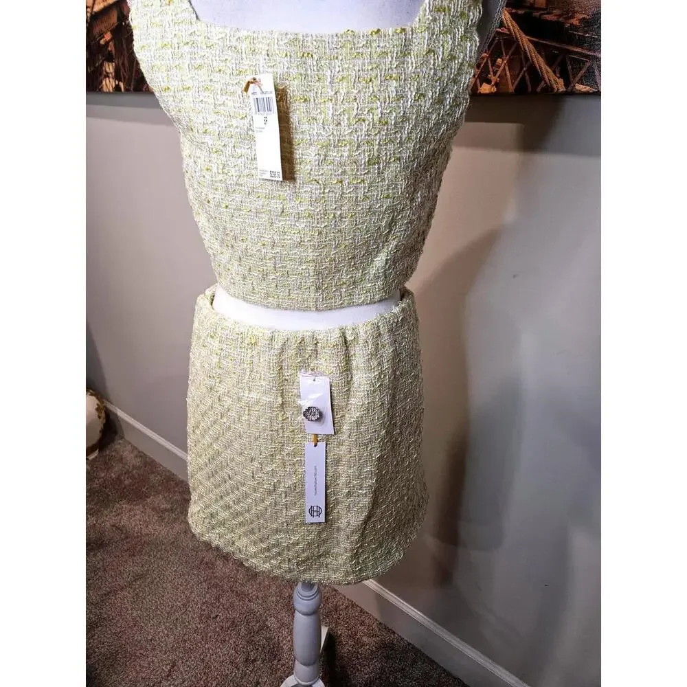 Nwt Revolve's House of Harlow Margarita Lime Cropped Top & Skirt 304 - Picture 2 of 12